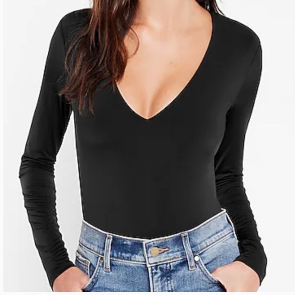 Abercrombie & Fitch Black V-Neck Bodysuit